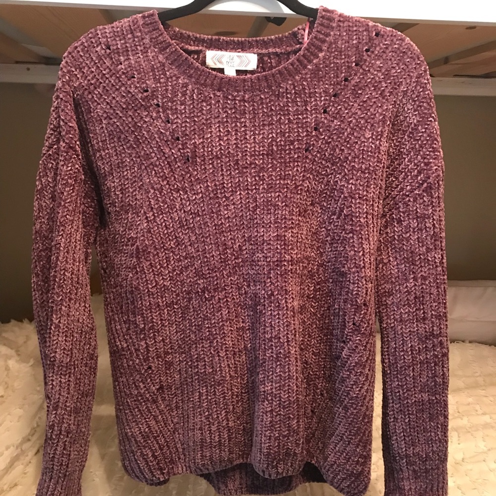 Chenille material sweater